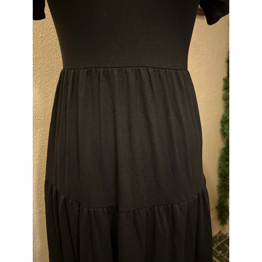 Women's Casual Cotton Blend V-Neck Short Sleeve Tiered Midi Dress NWT Size S - Picture 4 of 9
